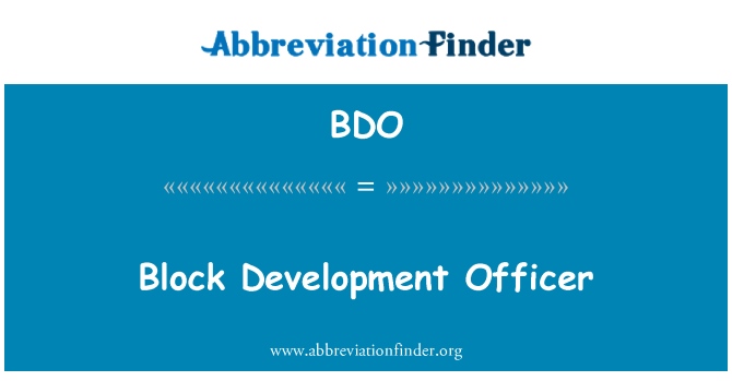 BDO: Blok Development Officer