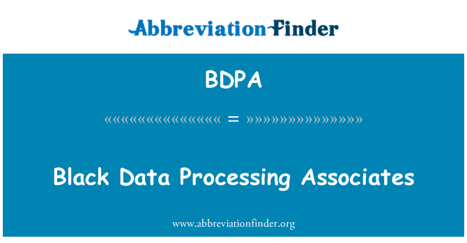 BDPA: 黑色資料處理員工