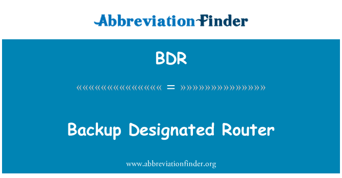 BDR: Backup Designated Router