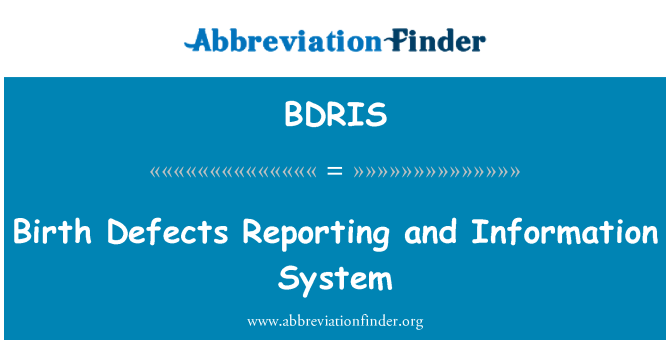 BDRIS: Informes de defectes de naixement i sistema d'informació