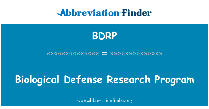 BDRP: Il-programm ta ' riċerka difensiva bijoloġiċi