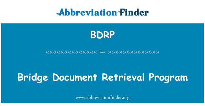 BDRP: Most dokument pridobivanje Program