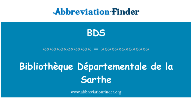 BDS: Bibliothèque departamental de la Sarthe