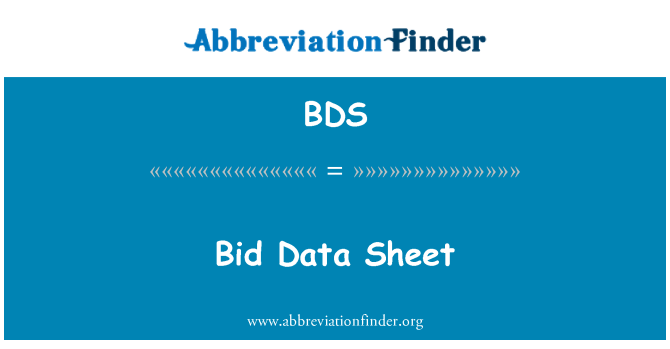 BDS: Risalah Data Bid