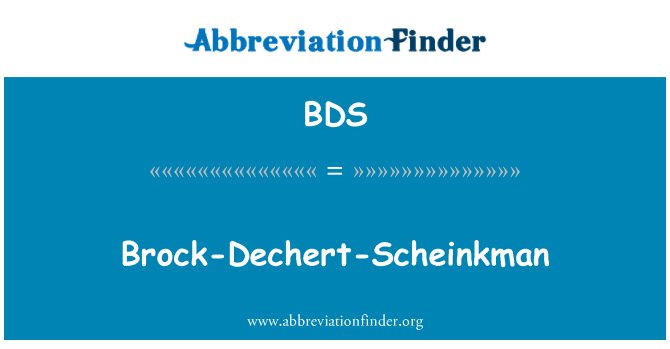 BDS: Brock-Dechert-Scheinkman