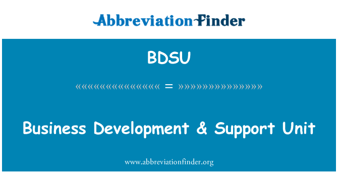 BDSU: Business Development & Support Unit