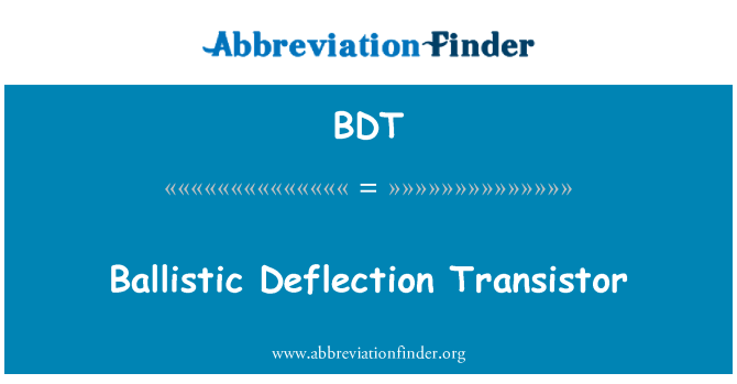 BDT: Transistors balístics desviació