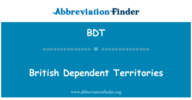 BDT: Tiriogaethau dibynnol Prydain