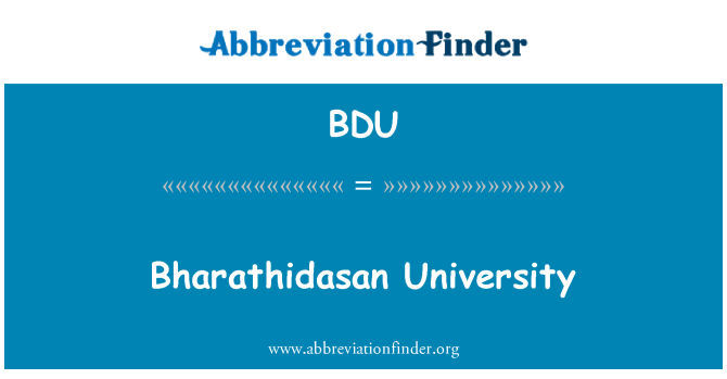 BDU: Bharathidasan University