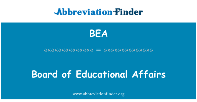 BEA: Bord ta ' l-affarijiet edukattivi