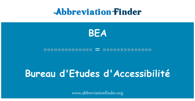 BEA: Bureau d'Etudes d'Accessibilité