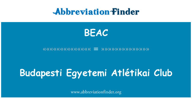 BEAC: Budapesti Egyetemi Atlétikai Club