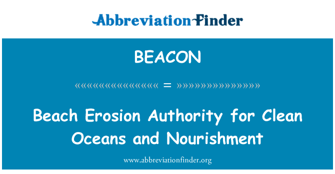 BEACON: Beach Erosion Behörde für saubere Meere und Ernährung