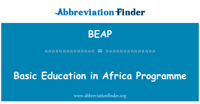 BEAP: Osnovnošolsko izobraževanje v Afriki program
