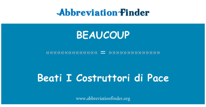 BEAUCOUP: Beati I Costruttori depo Rythme