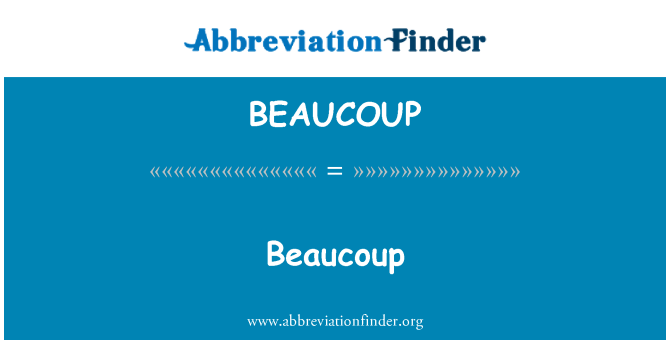 BEAUCOUP: Beaucoup