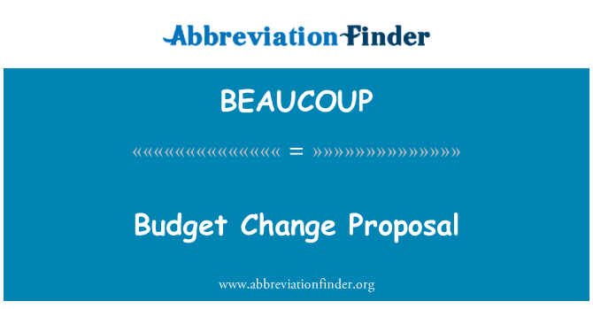 BEAUCOUP: 預算變更提議