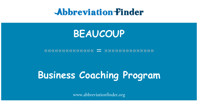 BEAUCOUP: Business Coaching Program