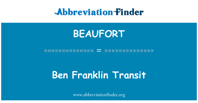 BEAUFORT: Ben Franklin Transit