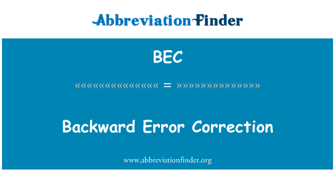 BEC: Correction de l'erreur en arrière