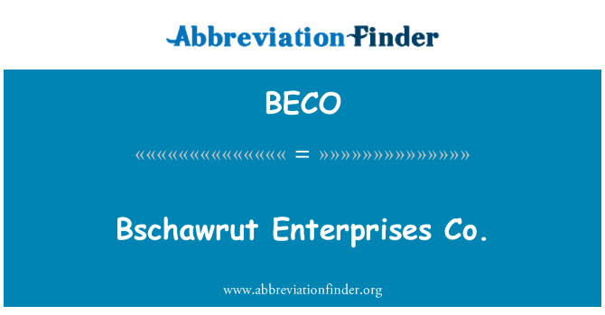 BECO: Bschawrut podniky Co.