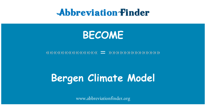 BECOME: Bergen klimatický Model