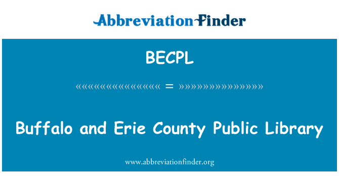 BECPL: Bivaly és Erie County Public Library