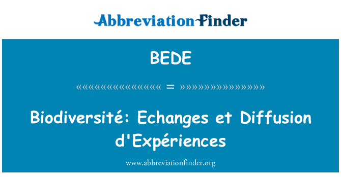 BEDE: Biodiversité: Echanges et piblikasyon d'Expériences