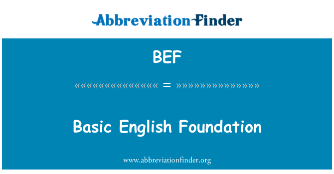 BEF: Fundacja podstawy angielskiego