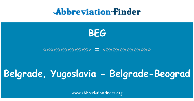 BEG: Belgrado, Joegoslavië - Belgrado-Beograd