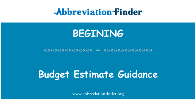 BEGINING: Bidjè Estimation gid