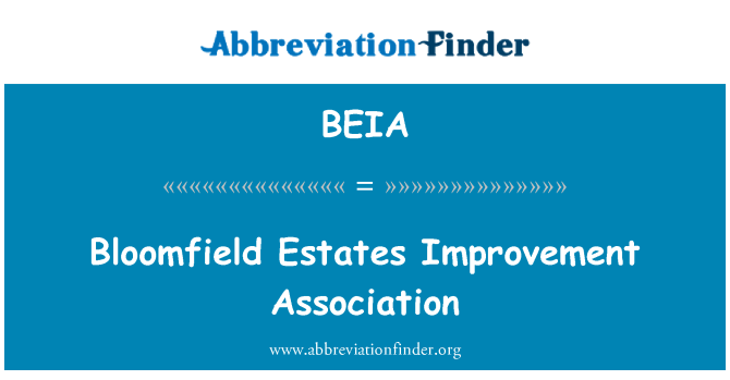 BEIA: Bloomfield Estates Improvement Association