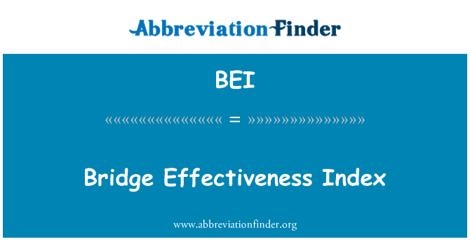 BEI: Podul eficacitatea Index