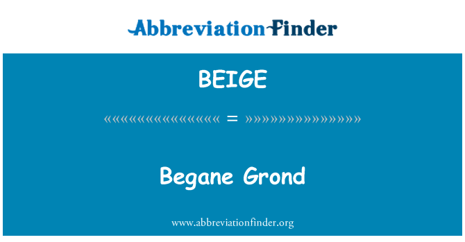 BEIGE: Begane Grond