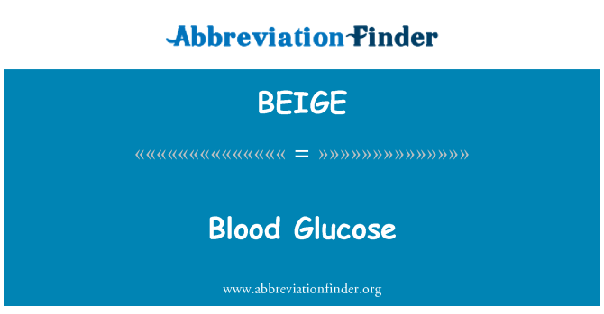 BEIGE: Glukoze v krvi