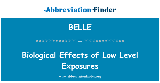 BELLE: Biologische effecten van lage niveau posities
