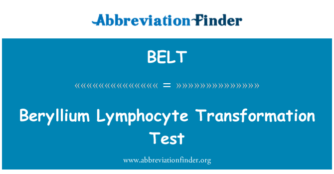 BELT: Test de Transformation des lymphocytes béryllium