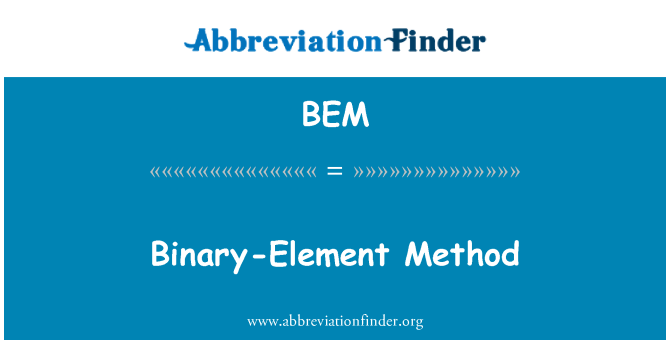 BEM: Metoda elementów binarnych