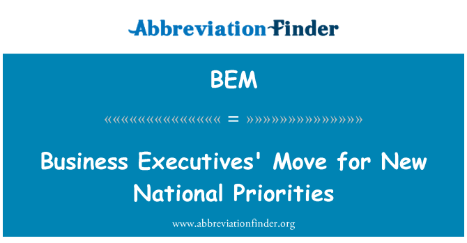 BEM: Business Executives' Move for New National Priorities