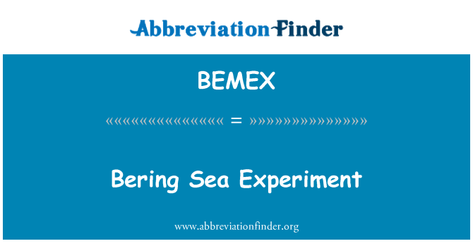 BEMEX: Arbrawf môr Bering