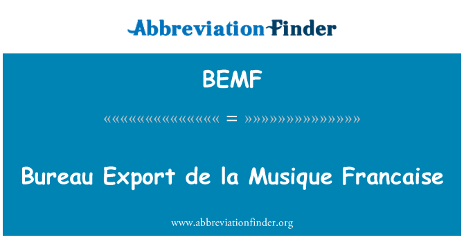 BEMF: Bureau Export de la Musique Francaise