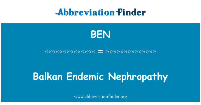 BEN: Balkáni endemikus nephropathia