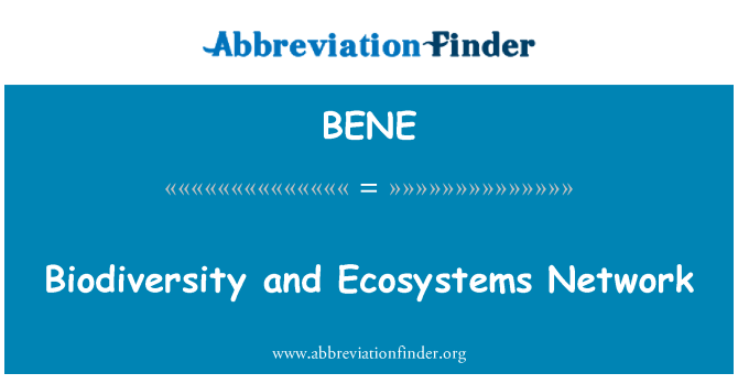 BENE: Biodiversity and Ecosystems Network