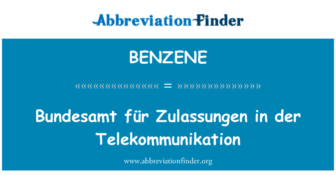 BENZENE: Bundesamt für Zulassungen в дер телекоммуникациям