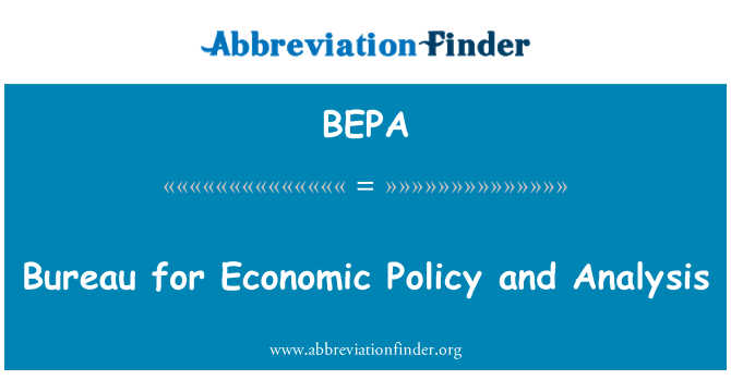 BEPA: Gabinete de política económica e a análise