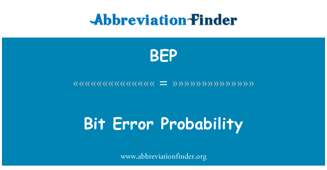 BEP: Pravděpodobnost chyb bit