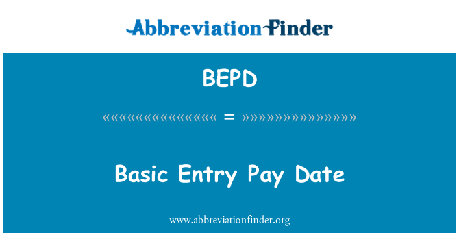 BEPD: Entrée de base Date de paye