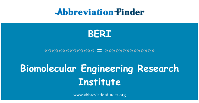 BERI: Instituto de pesquisa de engenharia Biomolecular
