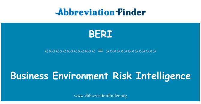 BERI: Kinh doanh môi trường nguy cơ thông minh