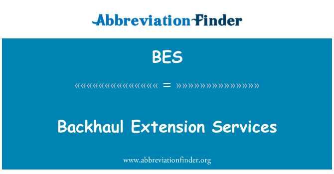 BES: Backhaul Extension Services